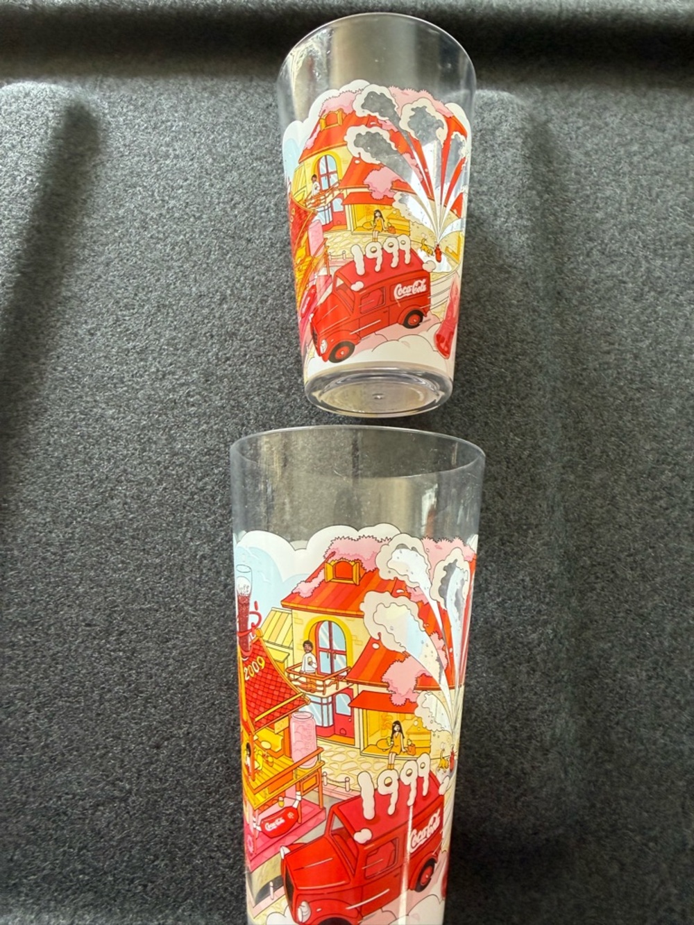 2 McDonalds Collector Glasses 2024  Coca Cola Cup "Adult Happy Meal"